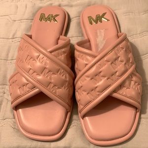 Michael Kors Gideon Crisscross Logo Slide Sandals